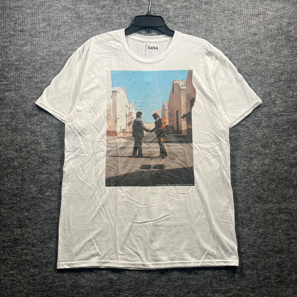 Pink Floyd Wish You Were Here Graphic T-Shirt White Mens Large 2022 Album Tee
